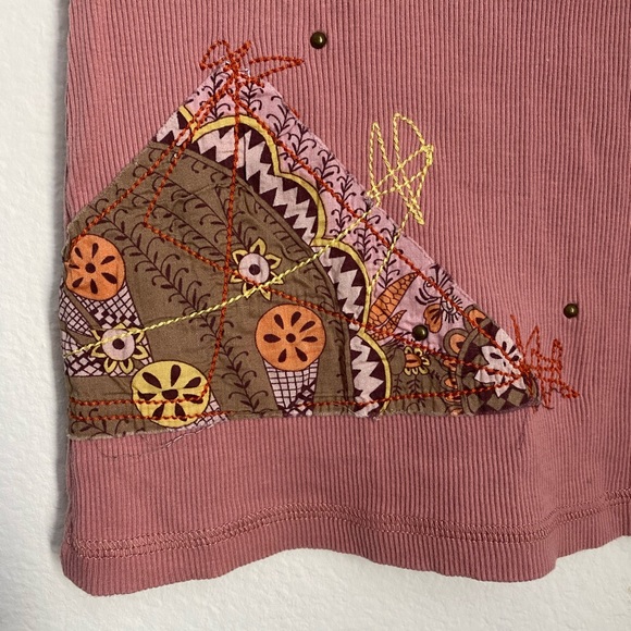 SOLD    Buffalo • Blush Pink Ribbed Patchwork Tee - Picture 5 of 11